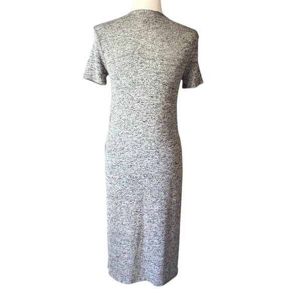 Forever 21 Gray Short Sleeve Sweater Dress with Side Slits – Size S - Picture 3 of 8